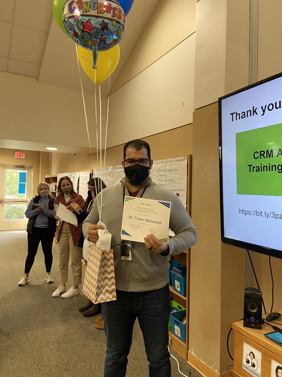 Congratulations to <a href="/CedarForkES/">Cedar Fork</a> First Year Teacher of the Year, Mr. Tamer Mohamed!!! #wcpss