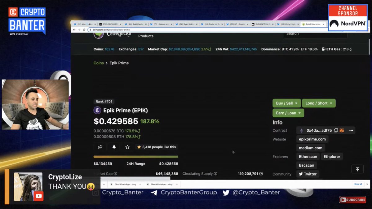 Thank you for the long term support <a href="/crypto_banter/">Crypto Banter</a> and <a href="/cryptomanran/">Ran Neuner</a>

Love having you as a part of the Epik Fam! 

We are only getting started

Together #WeAreEPIK

📺 youtube.com/watch?v=RrD9ja…