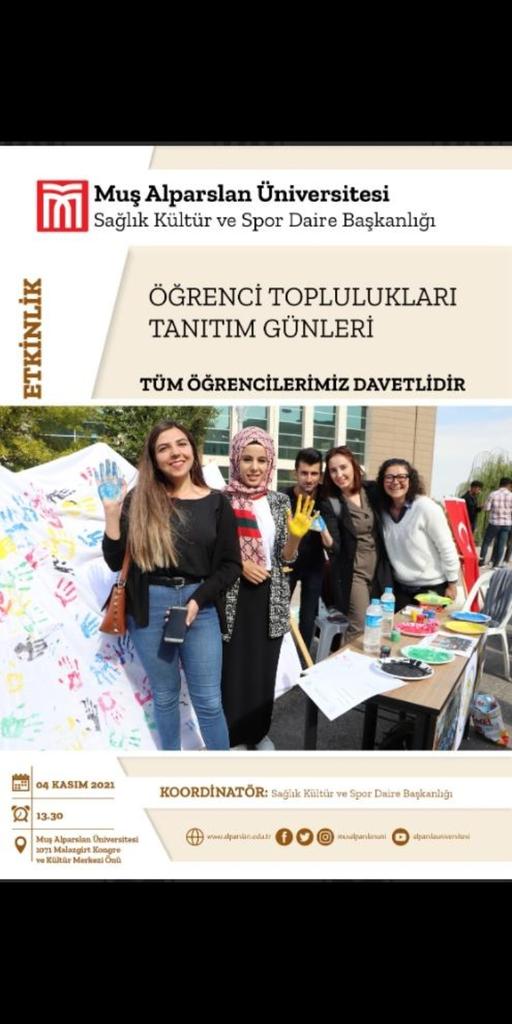 Yine Yeniden Bir Aradayız 🎉
4 Kasım Perşembe Günü Saat 13.30' da 1071 Malazgirt Kongre Ve Kültür Merkezi Önünde Sizleri Eğlenceli Etkinliklerimizle  Bekliyor Olacağız 🥰