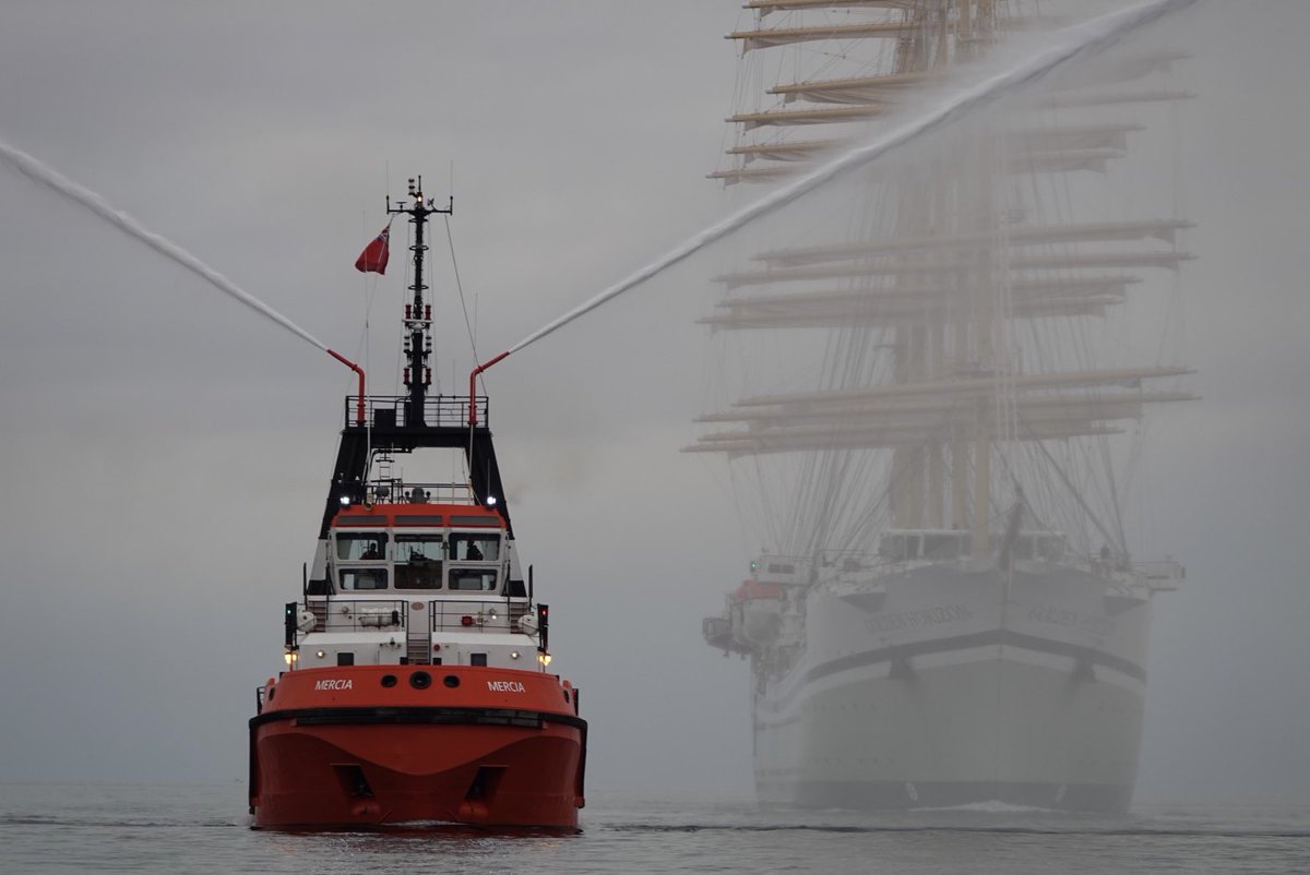 HarbourFalmouth's tweet photo. #GoldenHorizon visits to our incredible #Harbour was a highlight of the year @HarbourFalmouth thanks @TradewindVoyage for the nomination @MilesCarden30 #seegolden https://t.co/IVe0Kyyggx