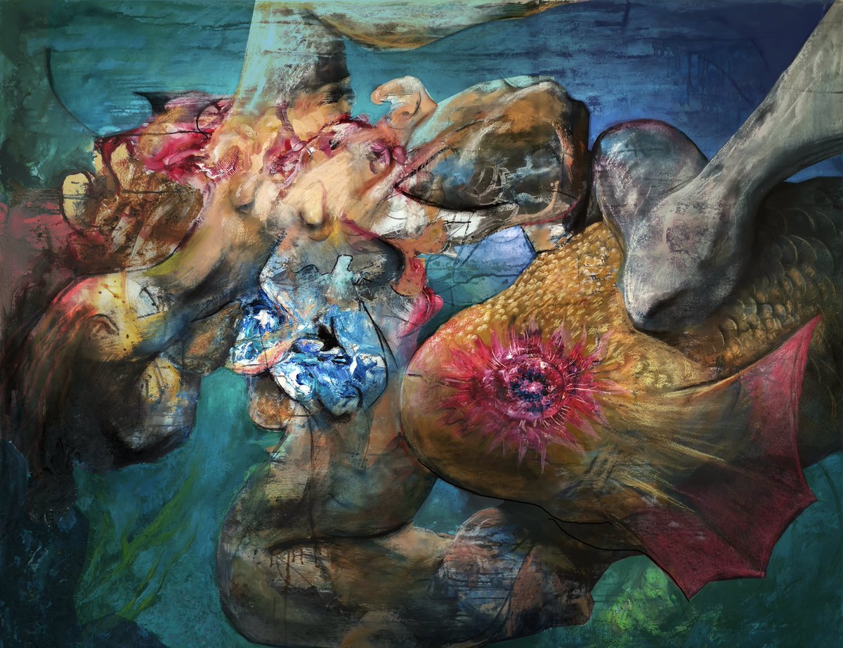 TheoChron's tweet image. Gas is crazy so I will share more than a decade of painting for your eyes only.
These are my "Qualia" 2010-present.
They are hybrids in every way: a fusion between abstract and figurative, between drawing and painting and more recently between digital and physical...