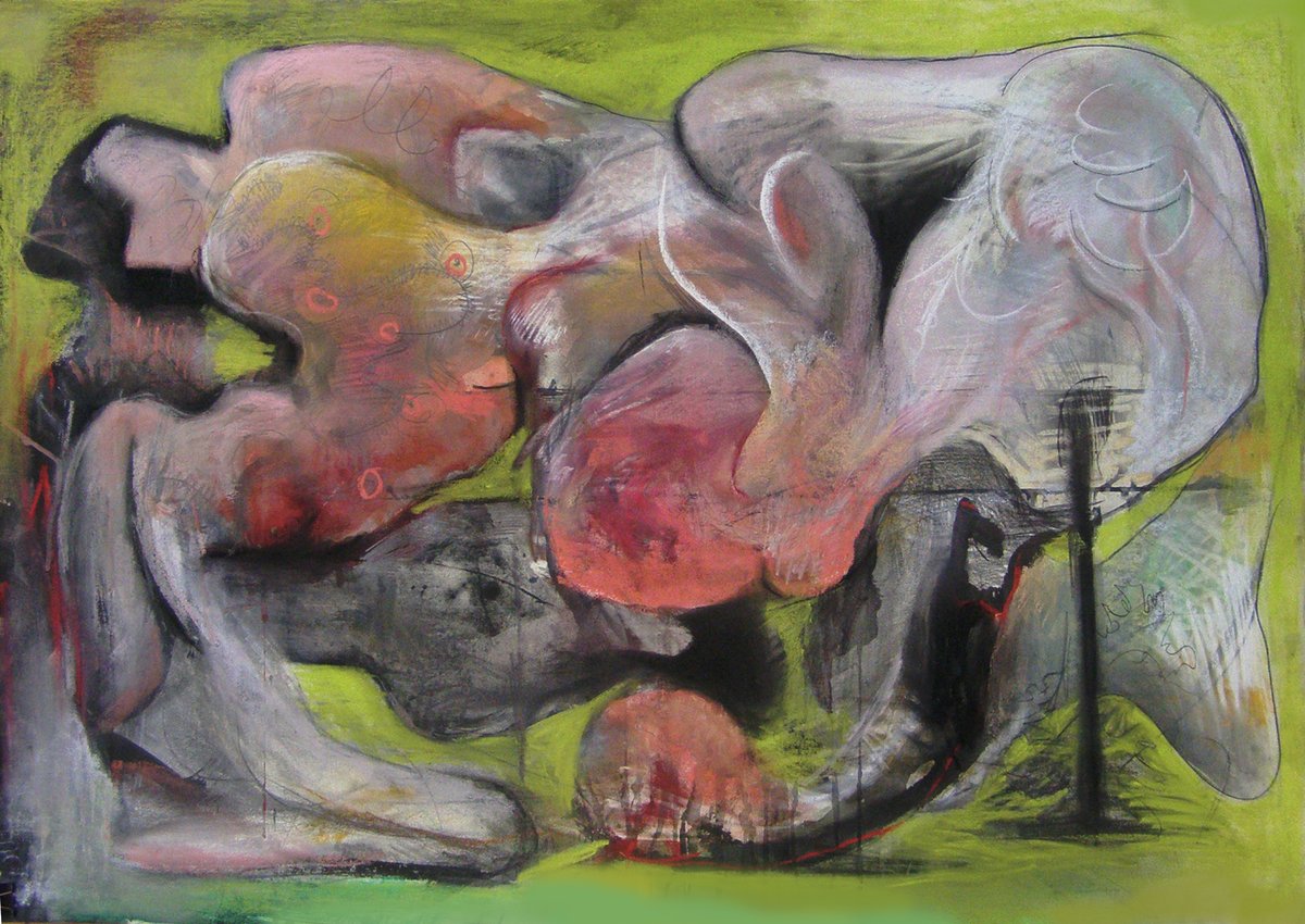 TheoChron's tweet image. Gas is crazy so I will share more than a decade of painting for your eyes only.
These are my "Qualia" 2010-present.
They are hybrids in every way: a fusion between abstract and figurative, between drawing and painting and more recently between digital and physical...