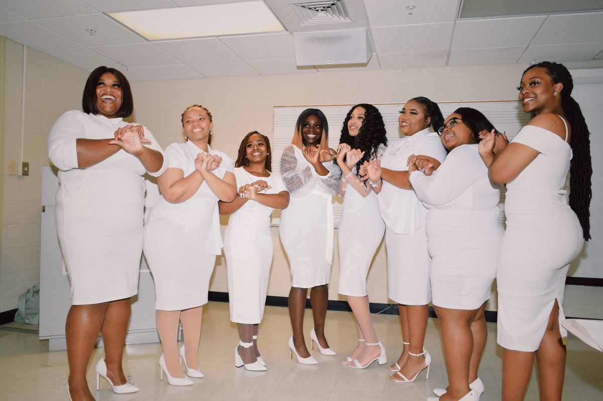 sidstennstate's tweet photo. Sisters In Different Shoes would like to present our Fall 2021 Inductees: The Notorious Nine Charter Line. 

Congratulations Ladies and welcome to the family! This is when the real work begins! 
💖🧡🤍 https://t.co/0sThiquYn6