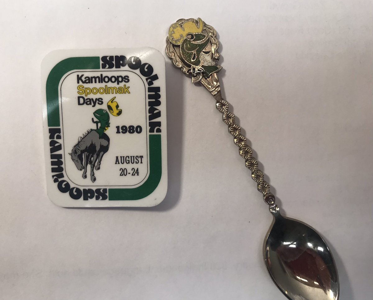 DHerbertCBC's tweet photo. Happy to add these historical items to my Kami the Fish collection. Looks like Kami had all the fun back in the day when he got to ride horses and represent #Kamloops! #kamithefish https://t.co/R5BkvNfzSR