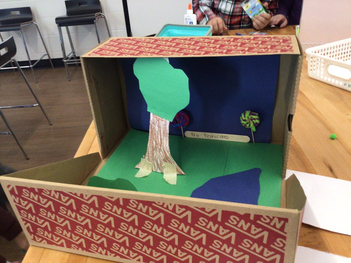 bjrath's tweet photo. Riverview 3rd graders promoting the importance of honeybees with their bee habitats. @isd748 #RugRaths https://t.co/KAMAeeW6vn
