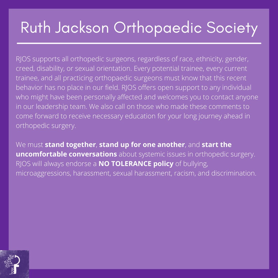 An important message from the RJOS leadership. RJOS will always endorse a no tolerance policy of bullying, micro-aggressions, harassment, sexual harassment, racism, and discrimination.