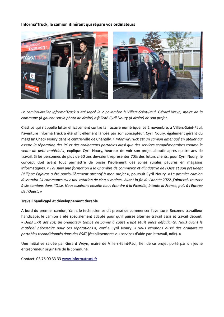 EntreprisesO's tweet photo. #Informatruck ,une affaire qui roule!! 

⁦@ccioise⁩ https://t.co/s0SuuJqkbD