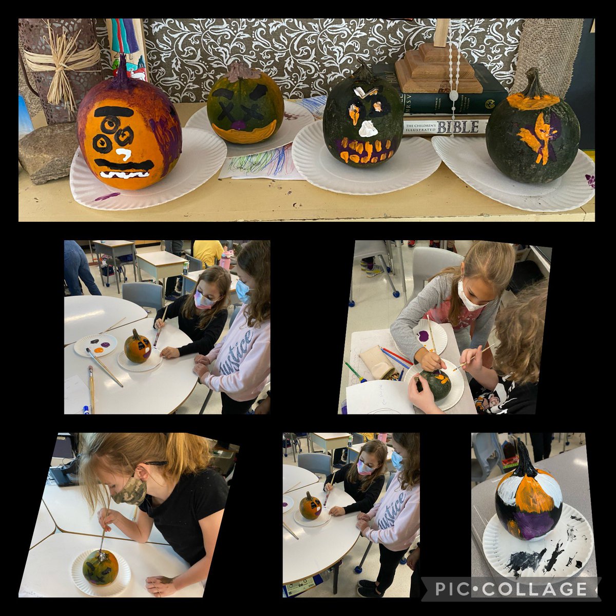 StCatherineGr5's tweet photo. We look forward to writing descriptive texts on the pumpkins we painted and designed! @StCatherineOCSB https://t.co/DJBNmJ7He3