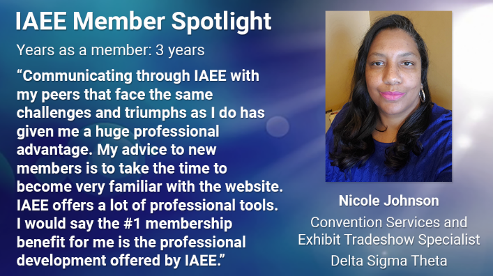 IAEE_HQ's tweet photo. Read this week’s IAEE Member Spotlight on Nicole Johnson, from @dstinc1913 and member of the @IAEEDC #iaeemember #iaeecommunity: https://t.co/rFZkWn38vz https://t.co/DmVHpQO46q
