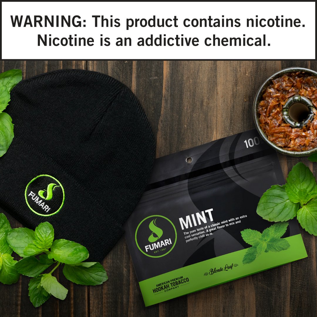 fumari's tweet photo. It’s officially beanie weather! Lucky for you our featured flavor of the month is the coolest one in our lineup, so what better than to give away a free beanie with every purchase to keep you warm?

See https://t.co/pZcoWnWcWM for details 🌿

#fumari #minthookah #mintshisha https://t.co/sJGDI4AzeD