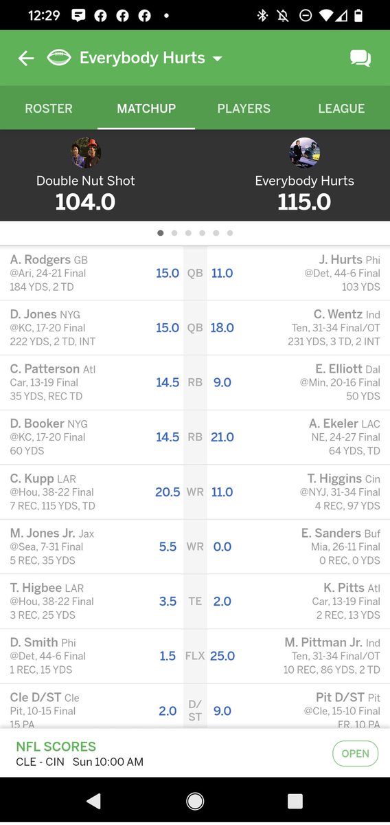 NoeleBarry's tweet photo. Went from Q to W with @AustinEkeler this week in #FantasyFootball https://t.co/UiJrEo1qc0