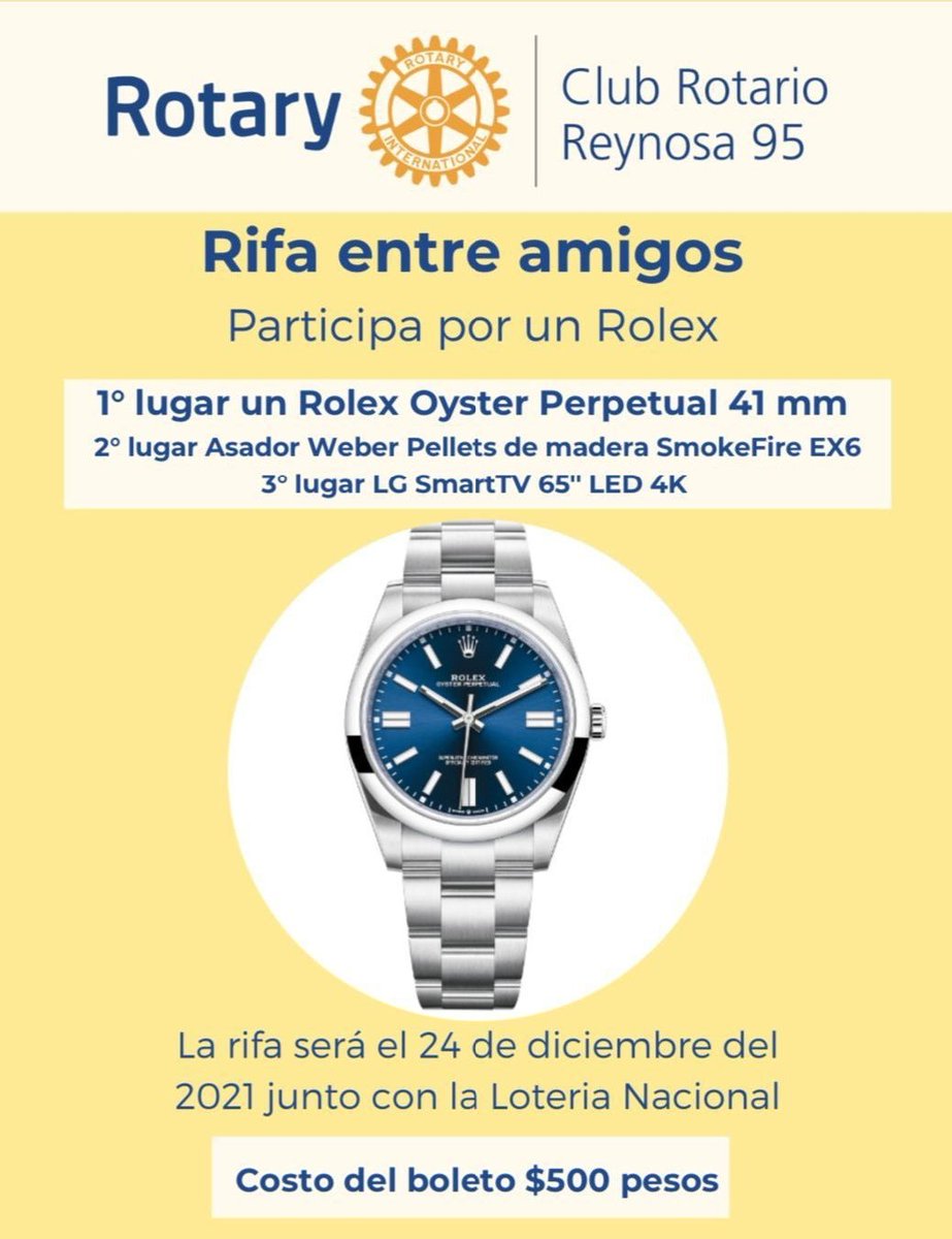 Rotario95's tweet photo. Adquiere ya tus boletos es una rifa con causa para ayudar a niños con labio paladar hendido, para más información contáctenos.
#ServirParaCambiarVidas #RotaryInternational #Distrito4130 https://t.co/Mn7M1iE66t