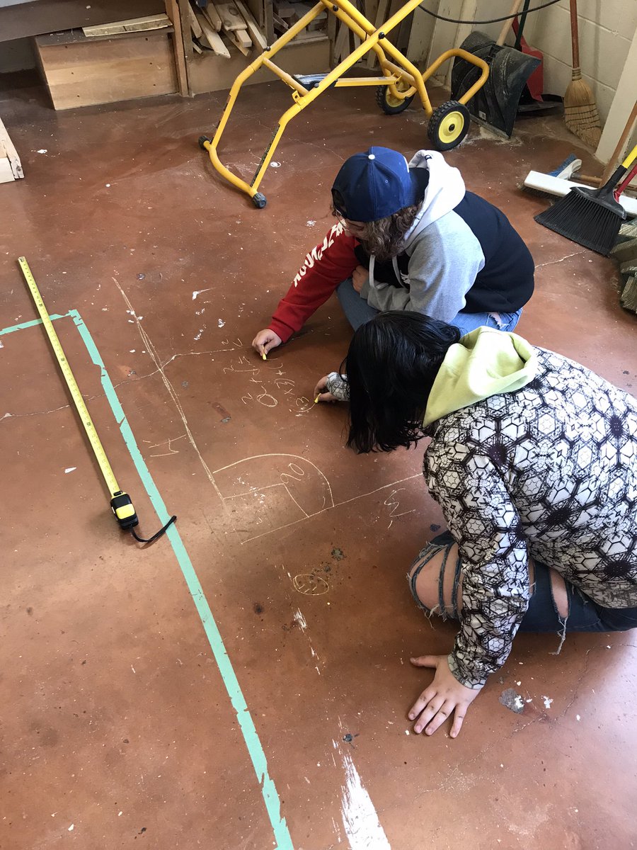 Mr. Schmidt from <a href="/brockueducation/">Brock Education</a> has students learning Pythagorean Theorem, while learning basic layout, on the shop floor <a href="/LCVIinfo/">LCVI Spartans</a> <a href="/TLDSB_Pathways/">TLDSB Pathways</a> #thinkingclassroom