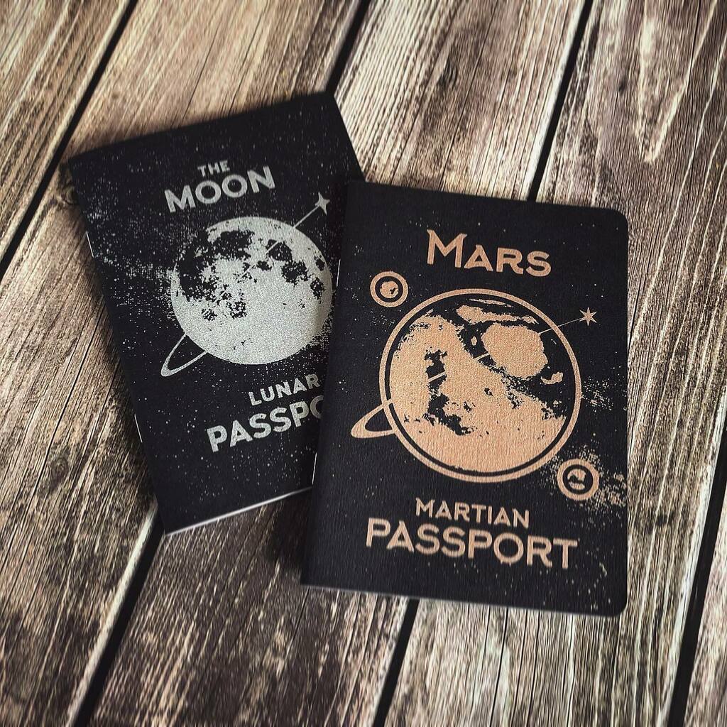 Our gorgeous lunar passport now has a new companion the Martian passport! 🚀✨Available now! ✨

Someday, maybe we will be able to be an off-world species, to have a second home for humanity. Taking; a long and magical journey to a distant but nearby pl… instagr.am/p/CVyPERzr0GC/