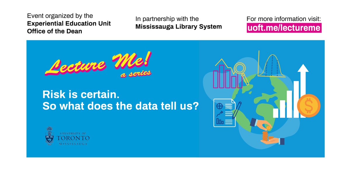 utmeeu's tweet photo. TONIGHT!
#LectureMe | 7PM

In collaboration w/ @mississaugalib, our next talk features Prof @OttoYung who will be talking about risk &amp; what data tells us. Discussions will include popular "meme" stocks and Cryptocurrencies 🪙💸

All are welcome!

REGISTER: https://t.co/gRM4jdQMBr https://t.co/rGPWHTv5RJ