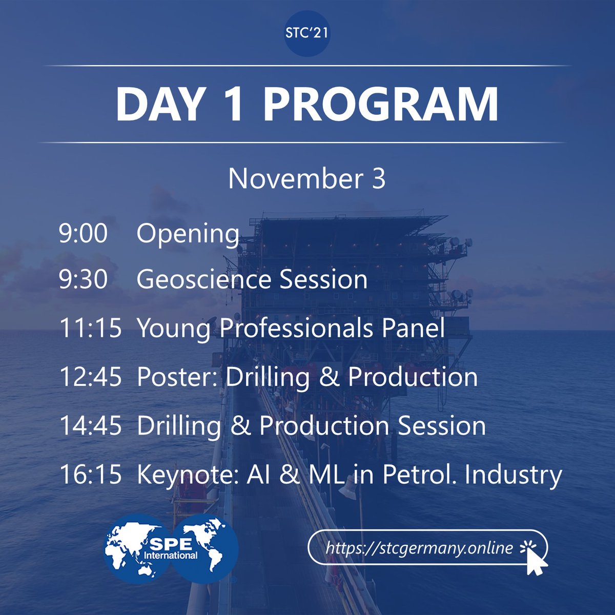SPEgermany's tweet photo. Finally STC 21 is here! 

 We will kick of the conference with an amazing and fully packed program tomorrow at 9 PM CET. You can still register for free on https://t.co/zjGtBA2XAl

#STC2021online #spe #gsspe #conference #registernow https://t.co/dhiQ1LCZoe