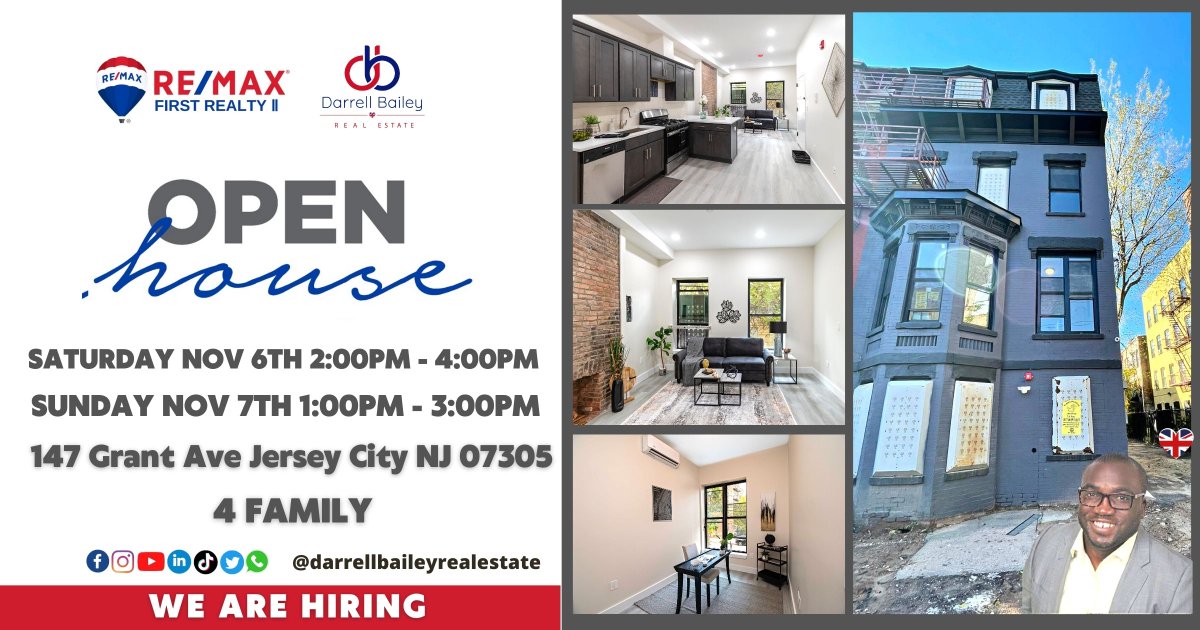 Psolutionsnj's tweet photo. 🏘 OPEN HOUSE  🏘

🚦 147 Grant Ave Jersey City NJ 07305
Property Specs: https://t.co/E2eDXjrnic

🚦 229 N Center St Orange NJ 07050 
Property Specs: https://t.co/DbMlRY2xcS

🚦 337 S 19th St Newark NJ 07103
Property Specs: https://t.co/tvwbGj8Kae https://t.co/whdtKvVqmZ