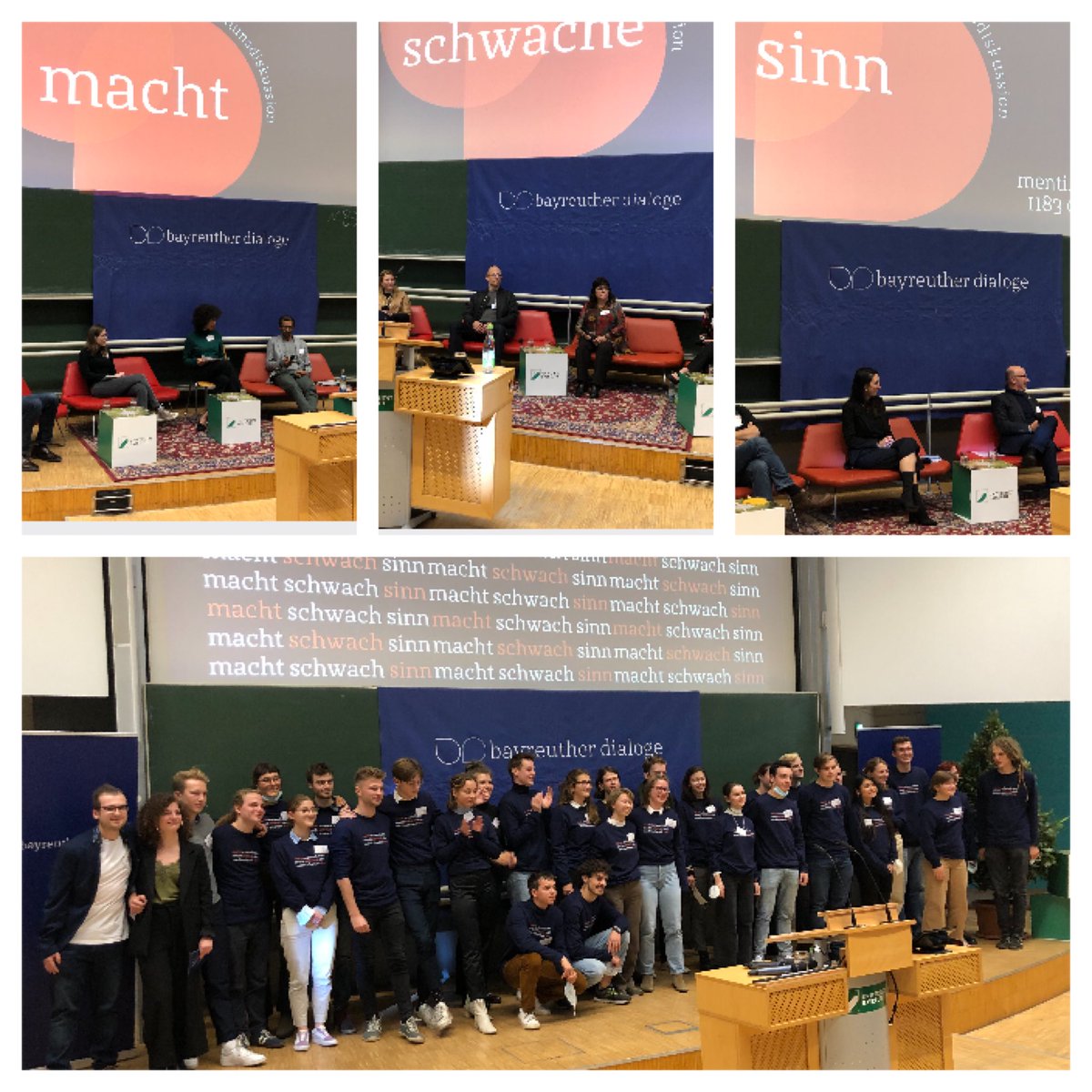 MSDuesberg's tweet photo. “MACHT SCHWACH SINN“ was the theme of the 18. Bayreuther Dialoge last weekend with highly profiled Key-Note-Speakers and great Panel-Discussions:
* Jessica Libbertz;
* Dr. Sebastian Lorenz;
* Dr. Ibou Diop;
* Prof. Dr. Eckart Koch;
* Prof. Dr. Stefan Ouma;
* Wilfried Münch,… https://t.co/MVg4FC9huK