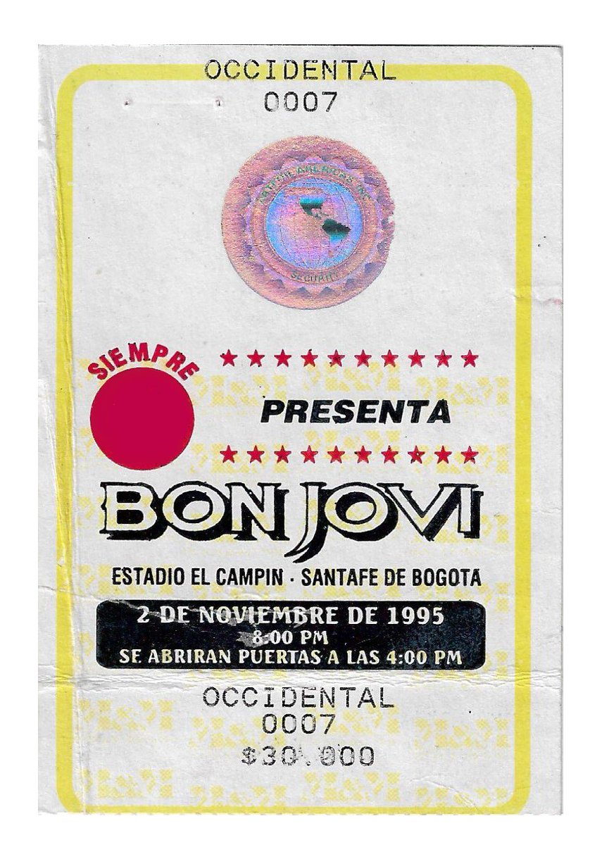 RollingStoneCol's tweet photo. #HistóricoRS| El jueves 2 de noviembre de 1995, @BonJovi se presentó en Bogotá en medio de la gira de su álbum 'These Days'. El concierto estuvo a punto de cancelarse porque ese mismo día fue asesinado el dirigente conservador Álvaro Gómez Hurtado. https://t.co/LY4sh3XTDd