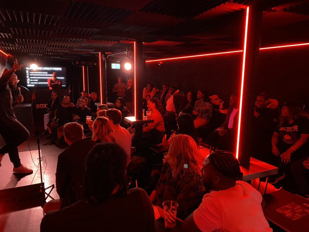 boxpark's tweet photo. The first Tuesday of the month means only one thing: a full house for #LAUGHINTHEBOX @AurieStyla @ComedyManiaUK https://t.co/INMwUf9ixi