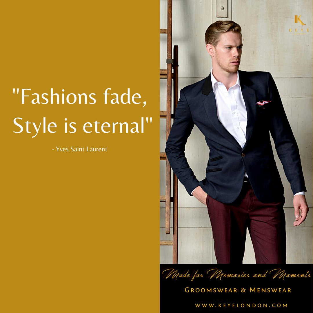 "Fashions fade, Style is eternal" - Yves Saint Laurent #menswear #Mensfashion #menstyle buff.ly/2UmdtW7