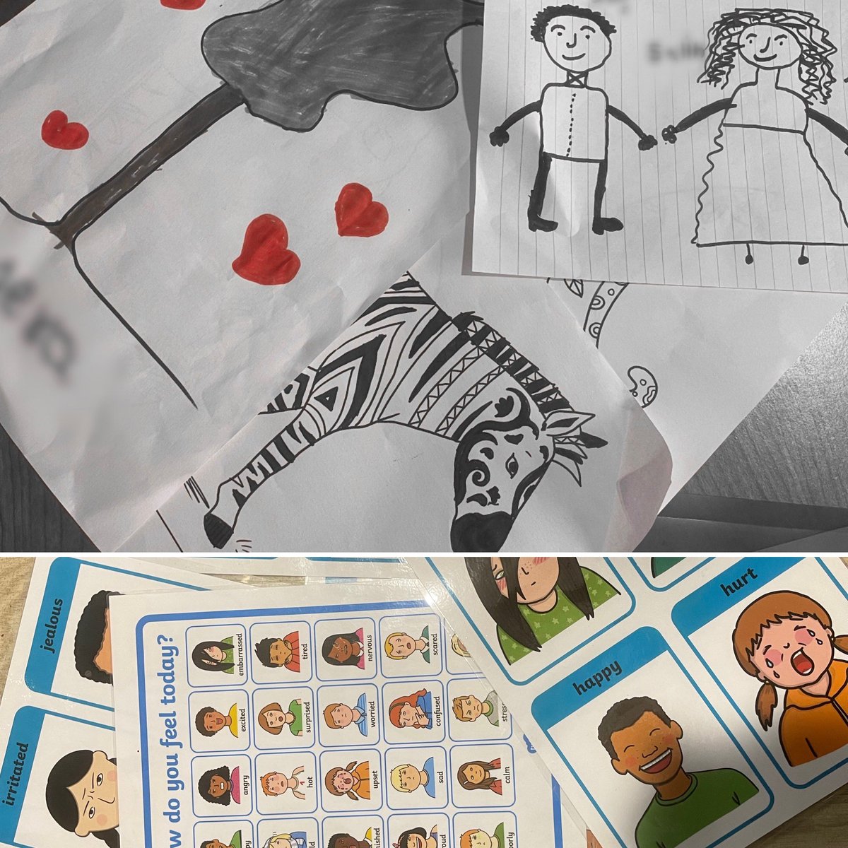 CombinedNHS_CCC's tweet photo. ‘Sometimes we inspire Service Users, more often they inspire us.’
The pictures were drawn by youngsters of service users accessing an STR Pathway Crisis Cafe. As a service we were in awe. #thinkchild #thinkparent #thinkfamily #everymindmatters @CombinedNHS https://t.co/rFsLMa8fci