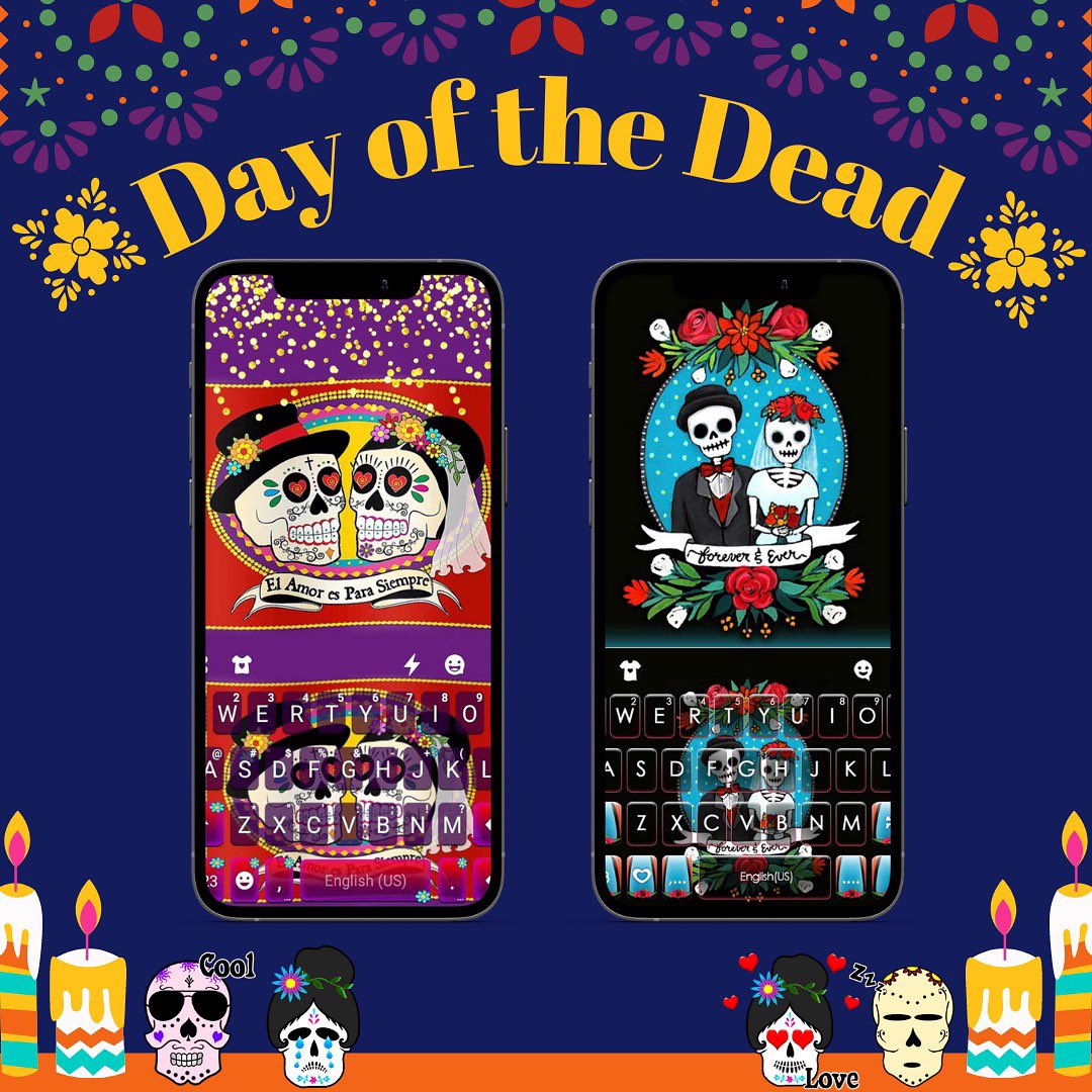 KikaKeyboard's tweet photo. Happy Día de los Muertos from Kika 💀 🕯Download these themed keyboards and stickers to celebrate the holiday 💜

https://t.co/BT6u5ITeMw

https://t.co/M4UfIdGSEs

#diadelosmuertos #dayofthedead #skull #sayitwithkika #DiaDeMuertos https://t.co/KlPQfl8kvS