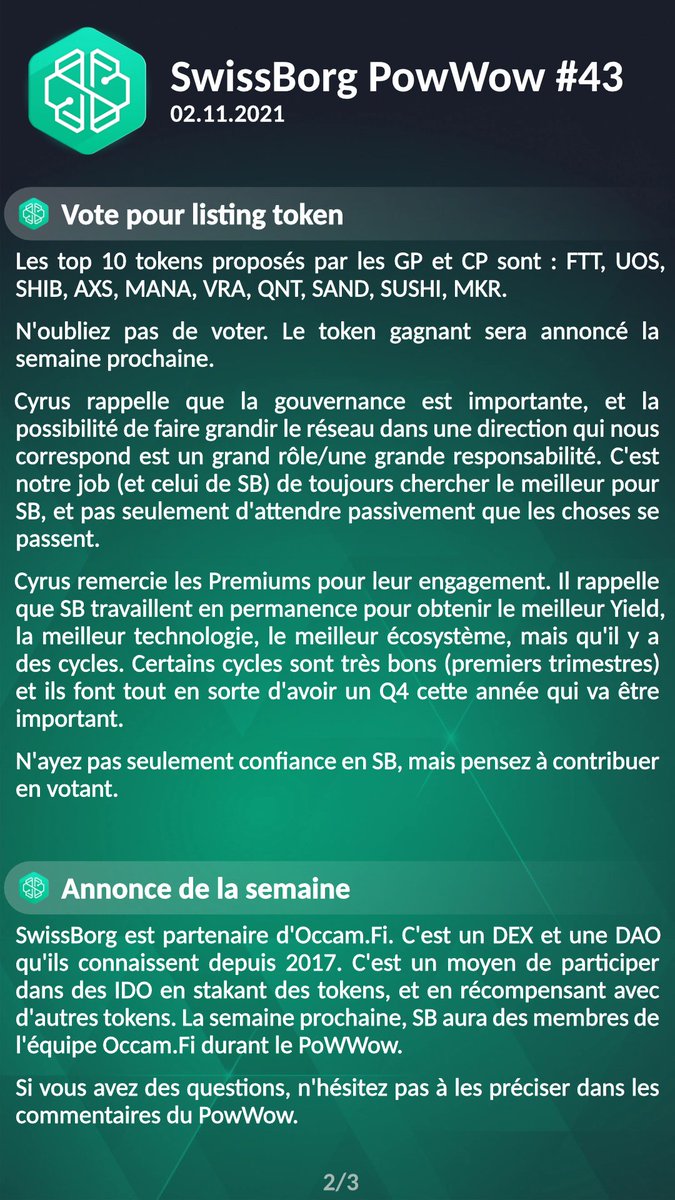 nicokonut's tweet photo. #SwissBorg PowWow #43/50 (🇫🇷) - 02.11.2021
#WeAreSwissBorg #CHSB #Yodl https://t.co/amNUnGPfCh