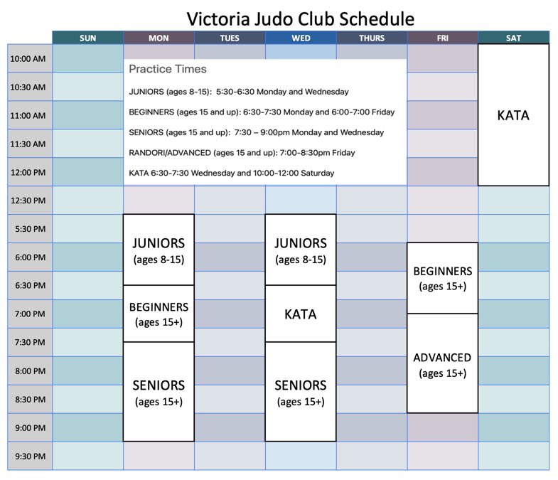 VictoriaJudo's tweet photo. Club Schedule for 2021/2022 https://t.co/eFNNSGiTkk
