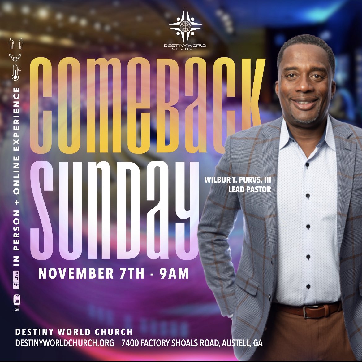 dwcatlanta's tweet photo. We're opening our doors for our first in-person (in the building) worship experience since March 2020! 😷 God is good! 🙌🏾 See you Sunday. Register at https://t.co/o2z0oPkAkZ #DWC #DWCAtlanta #Atlanta #Austell #tuesdaymotivations https://t.co/vKNCc2ObUY