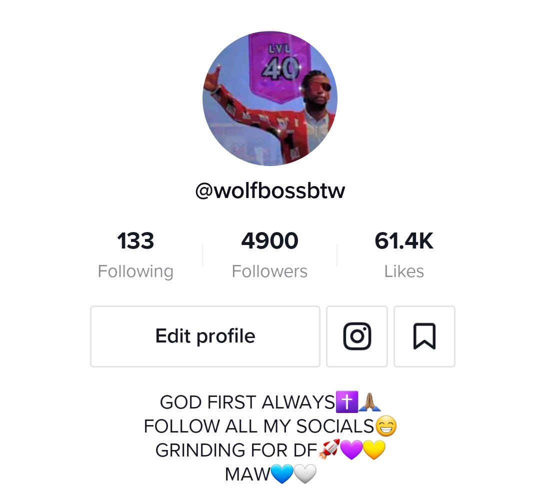 wolfbossbtw's tweet photo. Almost 2 5k😁 #5k #dfgrind #dfrec #TikTok #follow https://t.co/iWblvCBydq