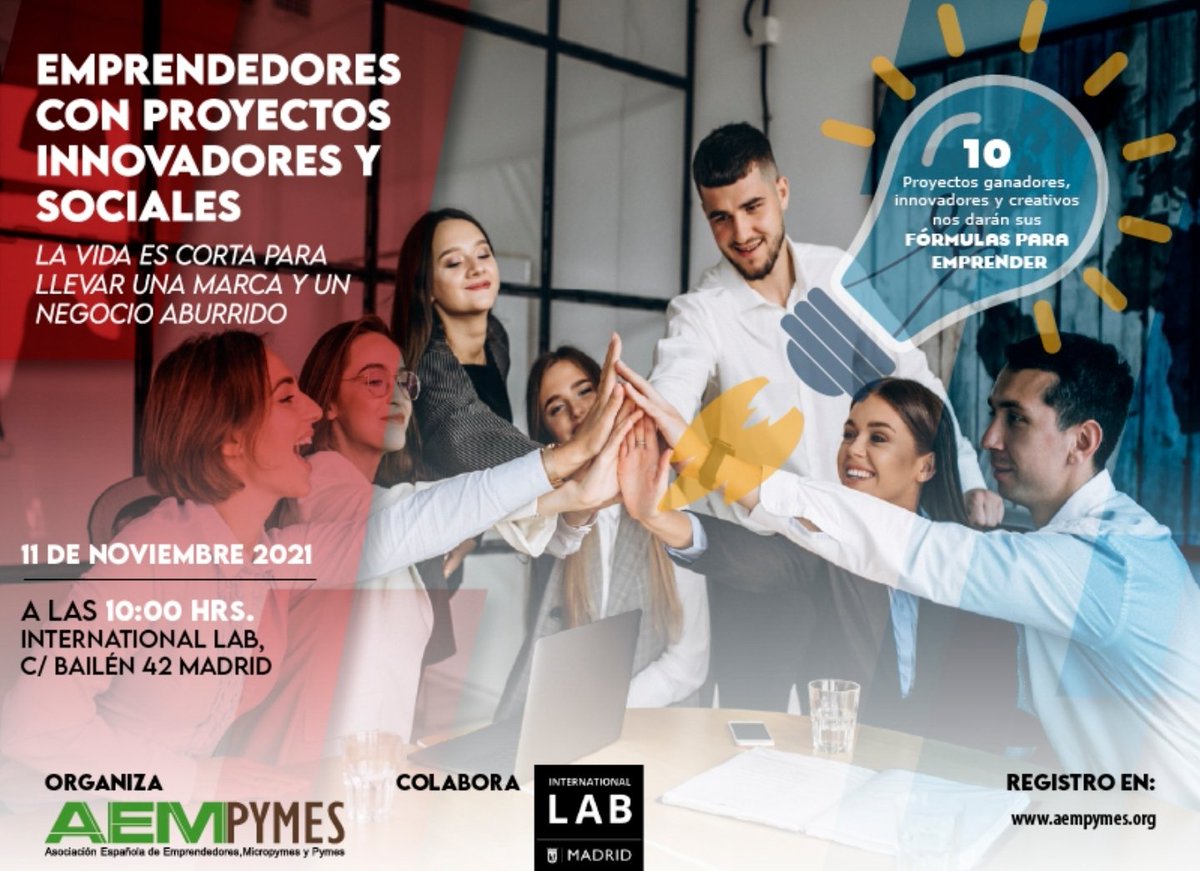 «La vida es demasiado corta para llevar una marca y un negocio aburrido» Presenta tu proyecto el 11 de nov a las 10 nov 
Más info 
aempymes.org/eventos/empren…
#emprendedores #negocios