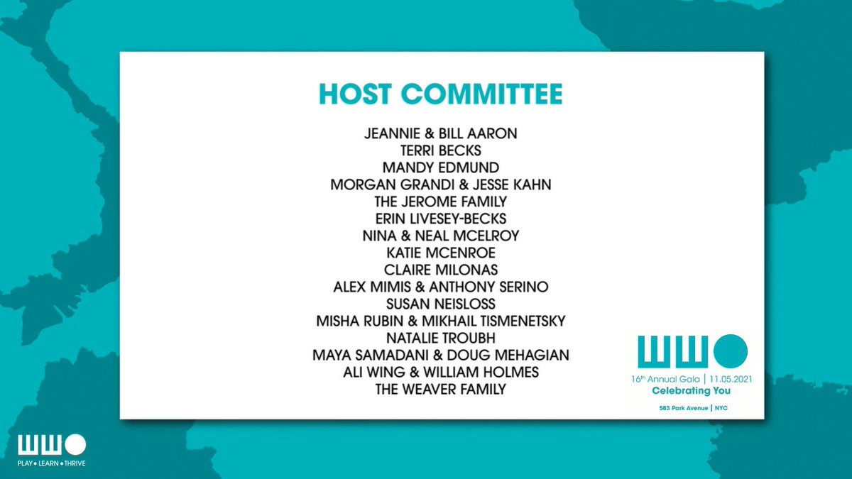 We’re thankful for our 16th annual gala’s host committee. Their passion for our mission is inspirational. We cannot wait to celebrate with you on Friday in NYC.