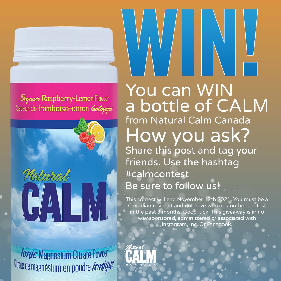 NaturalCalmCA's tweet photo. Ready for a new contest?  You can enter to win a Raspberry-  Lemon flavoured Calm!  Check out the graphic for more details.  Remember to use the  #calmcontest ! #naturalcalm #magnesium #health #contesttime #winner #whosgoingtowin #november #prize https://t.co/WpiEZjJWOp
