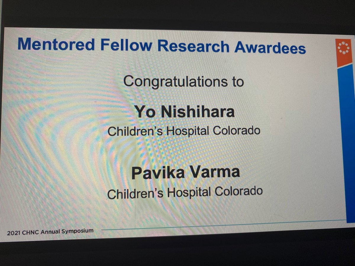 NeoConsortium's tweet photo. CHNC Mentored Fellow Research Awardees #2021CHNCSymposium 
@ChildrensColo https://t.co/AJYzREHtLX