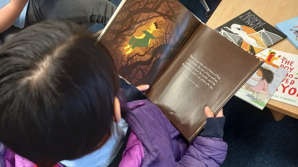 DiversityCogan's tweet photo. "The faery's friendship with the woodcutter is really special." Appreciation of #TheWoodcuttersTale by @storyspacenews and #EmilyFord in Book-buddy club today π§ @BooksBears https://t.co/FqhMVe8glk