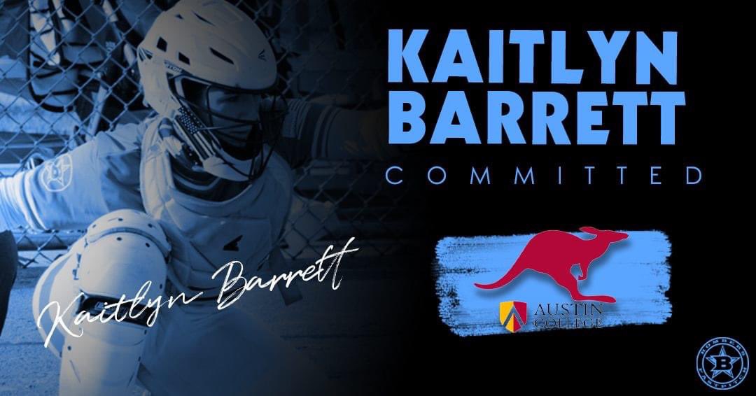 Congrats to Colorado Bombers 18u Gold player Kaitlyn Barrett and her family. Kaitlyn has committed to softball for Austin College! #bombernation #collegecommit