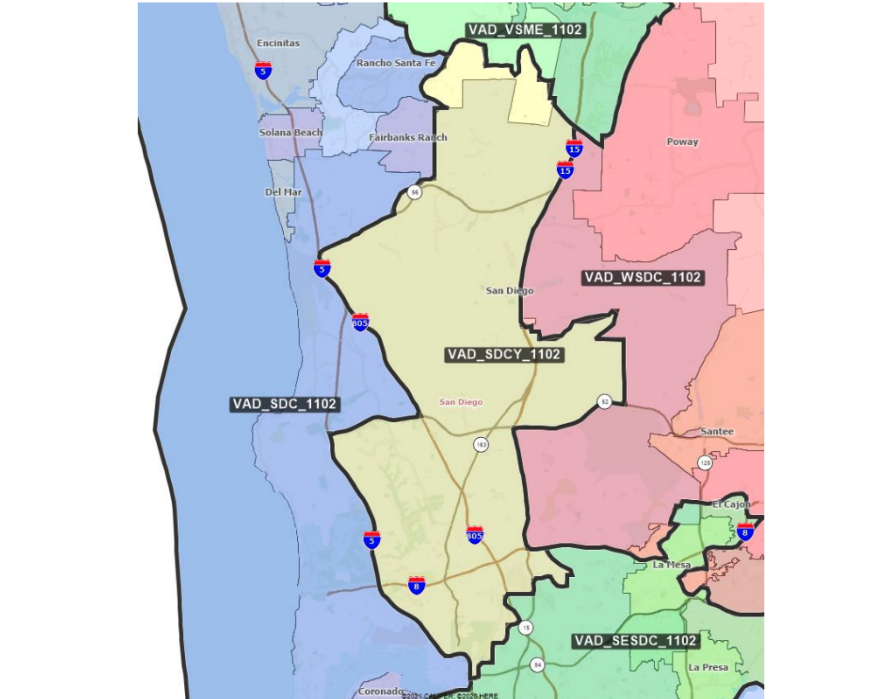 eqca's tweet photo. Over the last decade, #LGBTQ+ San Diegans in #AD78 have elected 3 candidates of choice—2 have gone on to make history in higher office. Deeply disappointed to see @WeDrawTheLines's Asm &amp; Sen visualizations divide up &amp; disempower San Diego's LGBTQ+ communities. cc: @patricia_sinay https://t.co/SPU2wH58Fw