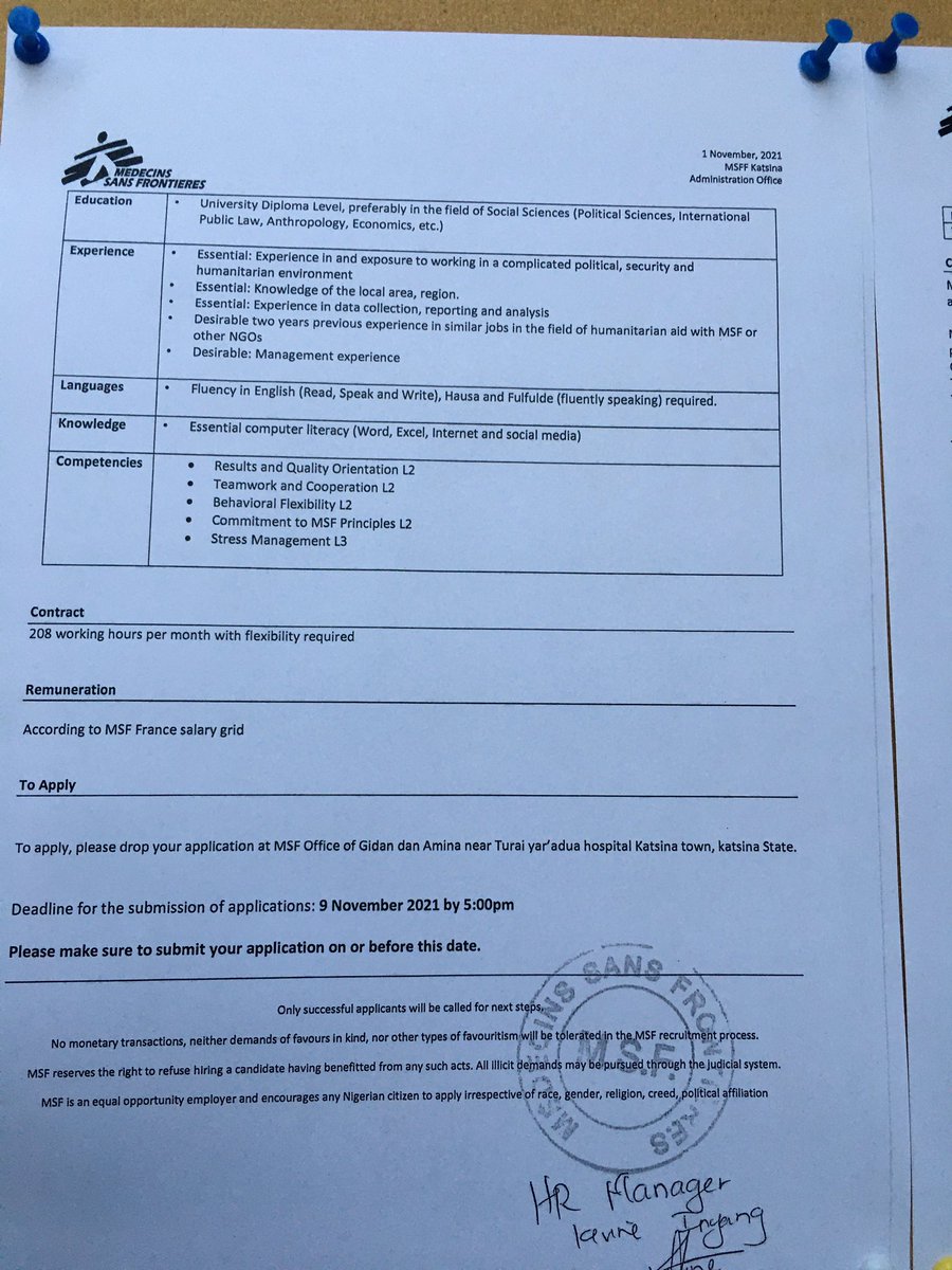 MaiwadaJamilu's tweet photo. Wannan vacancy din na yan Katsina. Kayi applying in kayi qualifying ko kuma kayi retiwiting yan uwa su gani. https://t.co/IXUXSCLkh2