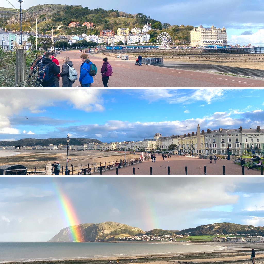 GeographyHchs's tweet photo. A great first day of A Level fieldwork for our Geographers! Students spent the afternoon in Llandudno practising various data collection techniques for human fieldwork. We were even treated to a double rainbow! 🌈 🗺 @HanleyCastle #alevel #geography #geographyteacher #fieldtrip https://t.co/AytDddFdxc