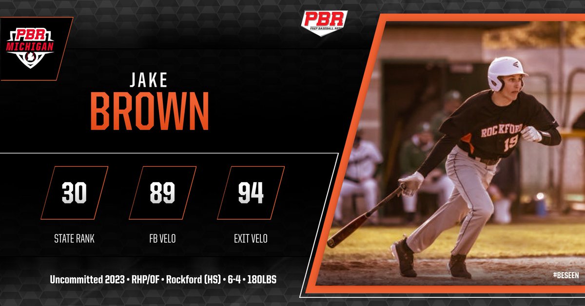 👀 Uncommitted Spotlight 👀

🗣️ 2023 RHP/OF <a href="/Jake_brownrba8/">Jake Brown</a> (<a href="/OfficialRockfo1/">Official Rockford Baseball</a>)

⚾ Profile featuring video, statistics, articles &amp; more 🔗👉 bit.ly/3pMFqa0
📝 View the updated 2023 rankings 🔗👉 bit.ly/3jWEAnT

#BeSeen <a href="/prepbaseball/">Prep Baseball</a> @PBR_Uncommitted