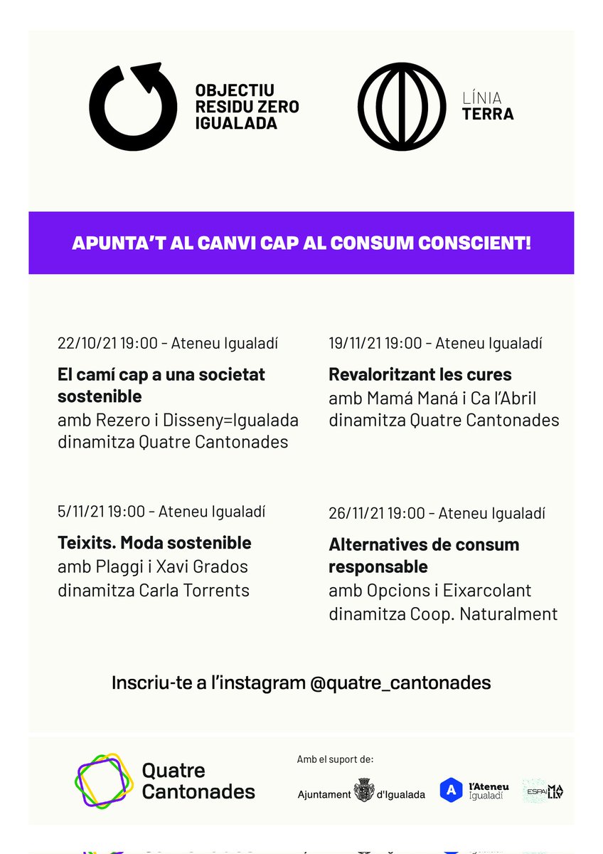 4_cantonades's tweet photo. 📢 2a Taula rodona: Teixits. Una moda sostenible? amb @xavigrados i @plaggi_cat
 ♻️ Existeix la moda sostenible? Quines etiquetes hem de tenir en compte al comprar roba? Quines alternatives hi ha?
Inscriu-te a: https://t.co/sqOFwpSVPf
📅 Dv 5/11/21 - 19h a @MALLAProjecte https://t.co/KZpMUIdAYr