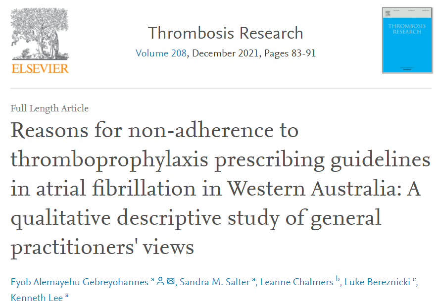 AG_Eyob's tweet photo. Happy to share the 3rd paper of my #PhD_project

#GPs’ decision-making process and patient refusal to take #oral_anticoagulant meds contribute to #GPs' non-adherence to thromboprophylaxis #guidelines in #atrial_fibrillation

https://t.co/fnYoBihqDa https://t.co/qWpF3NB1EA