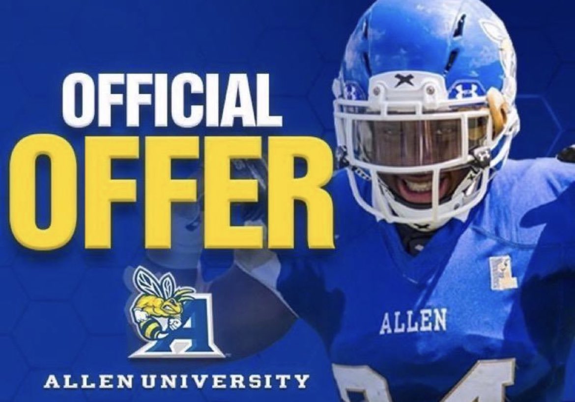 Thankful to receive my first offer from Allen University <a href="/teddyk95/">Teddy Keaton</a> <a href="/auyellowjackets/">Allen University Athletics</a> <a href="/coachmikehayde/">Mike Hayde</a> @CoachFuller6 <a href="/Coach_Baham/">Robert Baham Jr.</a> <a href="/CoachLikeMike/">Big Mike Williams</a> #getmore