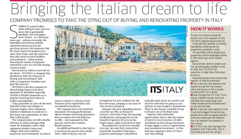 ITSforItaly's tweet photo. A great article on yesterday's (2.11) METRO. 
We hope many international travellers will entrust us with their choice, not just to buy a property, or invest in a small business, but to regenerate entire ancient villages in a sustainable way.
Don't just visit, Belong!
#itsforit https://t.co/7CxfLNsnVR
