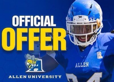 T__Sc0tt's tweet photo. Blessed to receive an offer Allen University 🔵🟡 @coachmikehayde @teddyk95 @CoachFuller6 @Coach2Bless @CoachGomez https://t.co/mFSK1zeyON