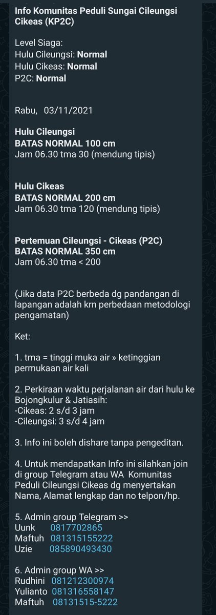 kp2c_info's tweet image. #InfoKP2C #TMA #Rabu3November2021 hulu Cileungsi, Cikeas &amp;amp; P2C Normal. Cileungsi Cikeas mendung tipis @infoJATIASIH @kec_jatiasih @pemkotbekasi @bogorkab @BPBDJabar @BpbdBekasikota @bpbdbogorkab @pastigana #SiapUntukSelamat #BudayaSadarBencana #StaySafe #PakaiMasker #StayHealthy