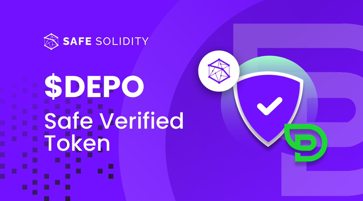 SafeSolidity's tweet image. Safe Solidity welcomes @DePo_io as Verified on our platform!

$DEPO met the requirements of a #SafeCert and their token scanner page will now reflect their status!

#SayNoToRugs #CryptoGems #ETH 

safesolidity.com/certs/0xa5def5…