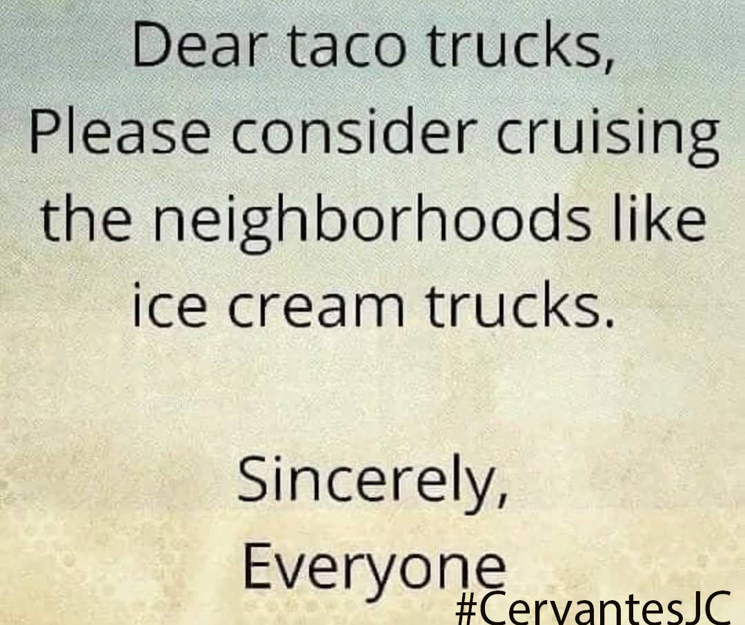 cervantesJC's tweet photo. Subject: Life
Featuring: Taco Tuesday
Where my taco lovers at?
Surround yourself with tacos, not negativity.
***Live Long, Live Strong, Live Healthy...with Tacos***
#TeamTaco #NomNomNom #FluffyLife #CervantesJC #TacoTuesday #TGITT (Thank God It's Taco Tuesday) https://t.co/LZhSG6pn0N