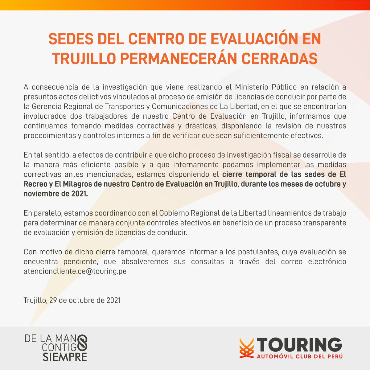 📌 Atención postulante: Tomar en cuenta ese comunicado. ☝️